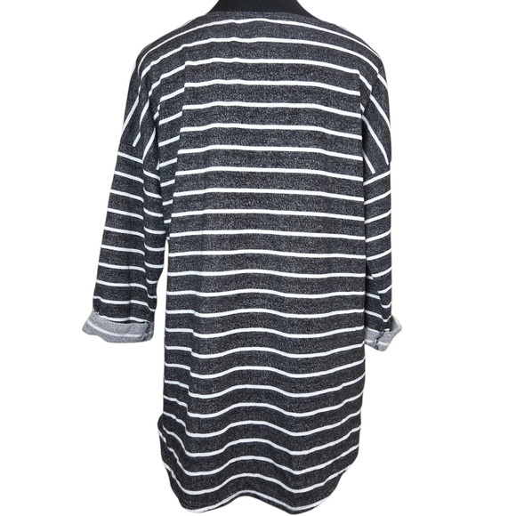Divided Black and White Striped Long Sleeve Shiet Size Med - Picture 2 of 4